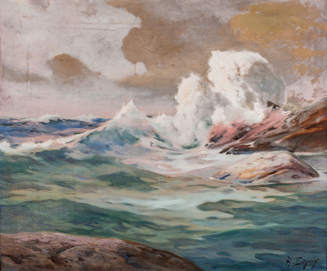 Lot 151: Angel Espoy Oil on Canvas Seascape