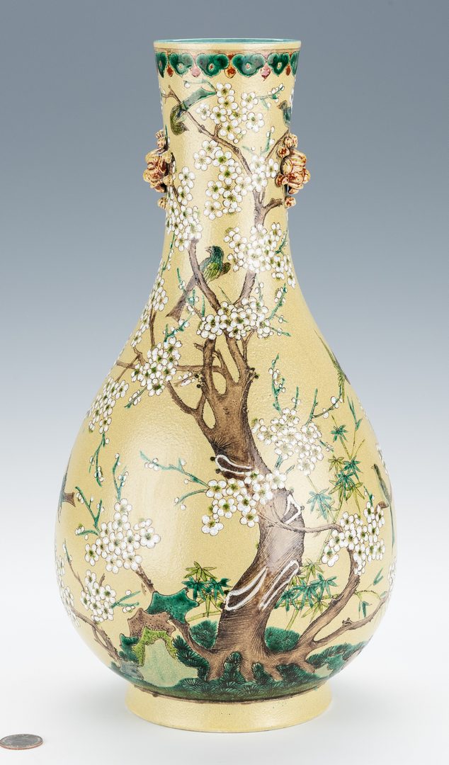 Lot 17: Chinese Polychrome Enameled Bottle Vase