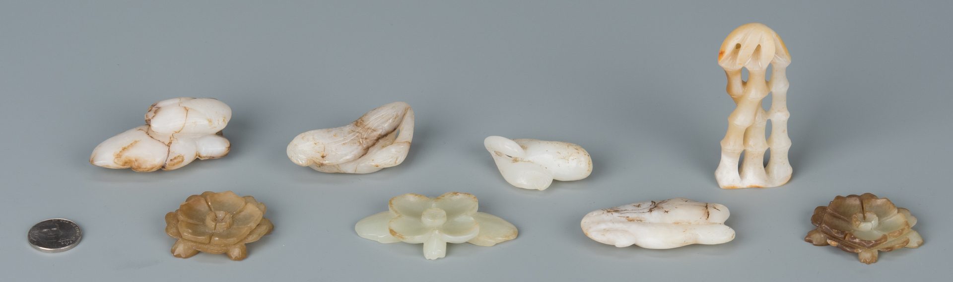 Lot 187: 8 Chinese Jade Carved Toggles