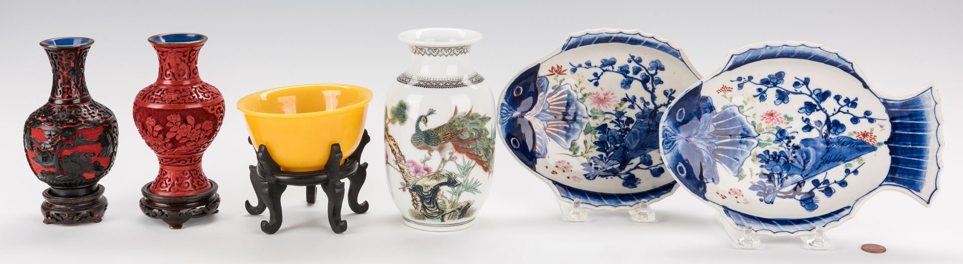 Lot 190: 6 Asian Decorative Table Items