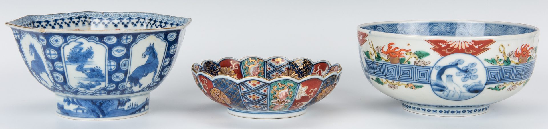 Lot 198: 6 Asian Porcelain Bowls & Plates, inc. Imari