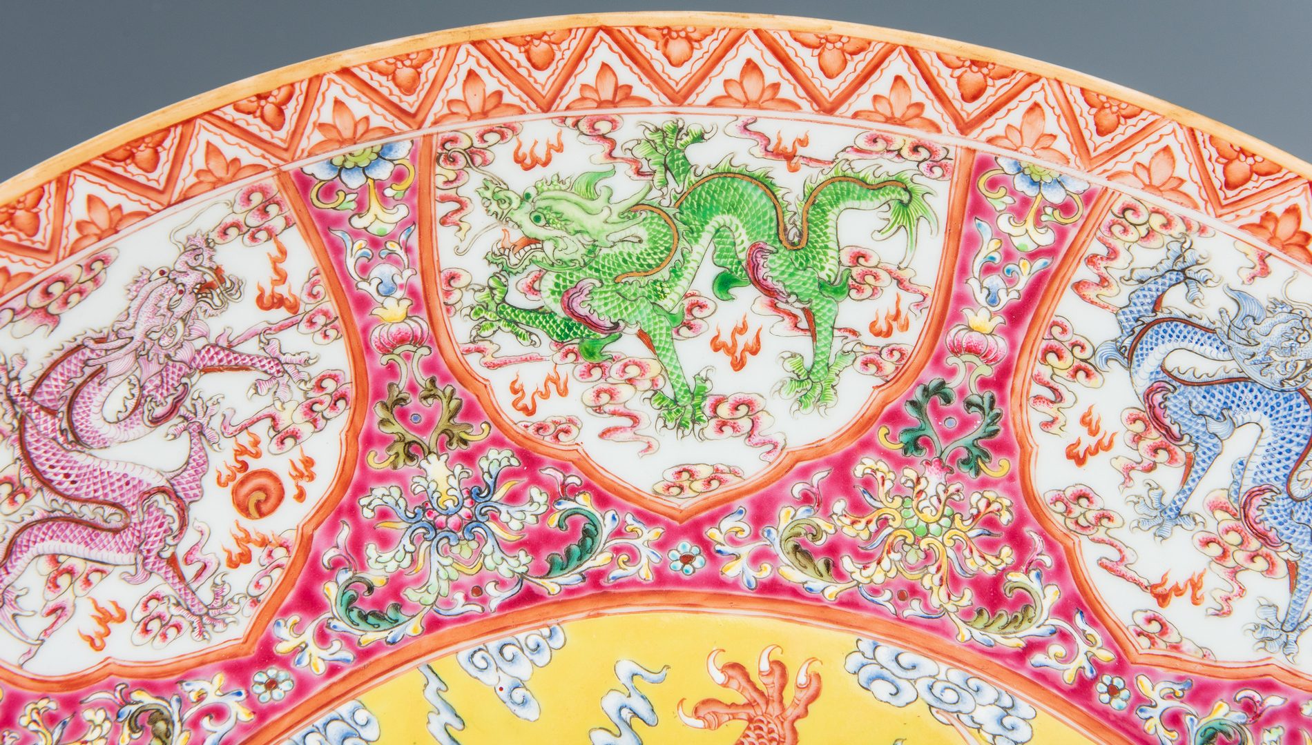 Lot 19: Lg. Chinese Famille Rose Charger, 20th century.