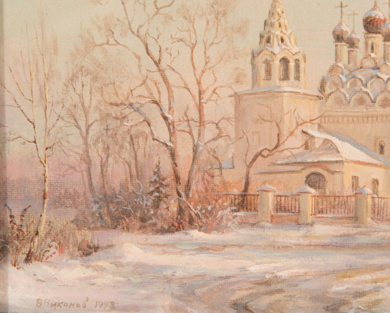 Lot 219: 2 Russian Oil on Board Church Landscapes