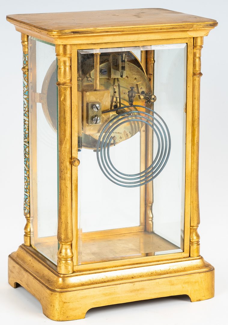Lot 227: Japy Freres Crystal Regulator Clock w/Champleve Trim