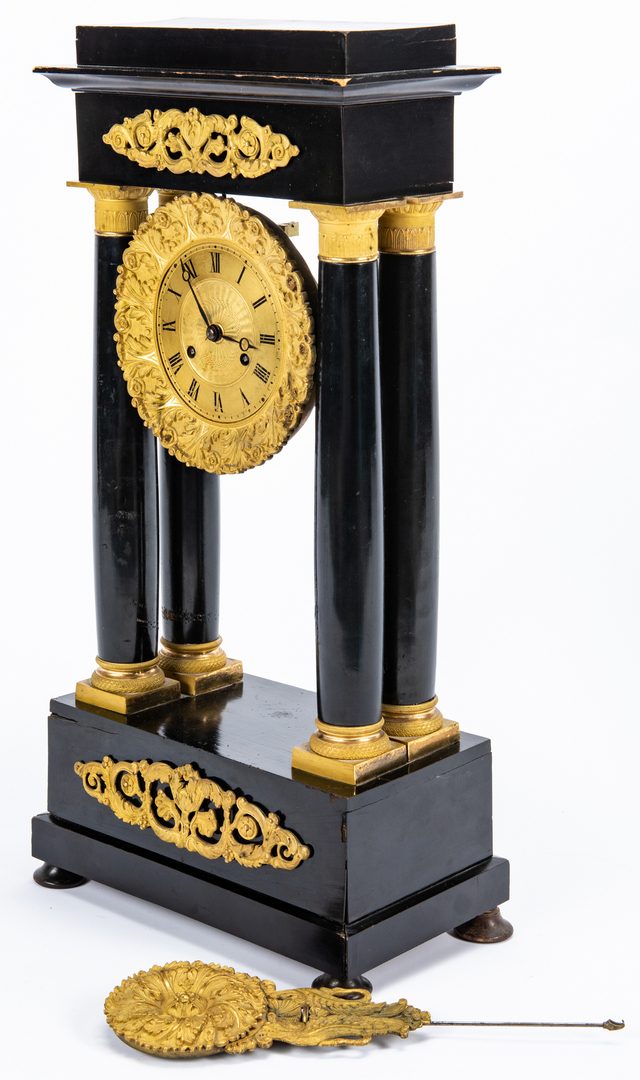 Lot 228: French Ebony and Ormolu Mantle Clock