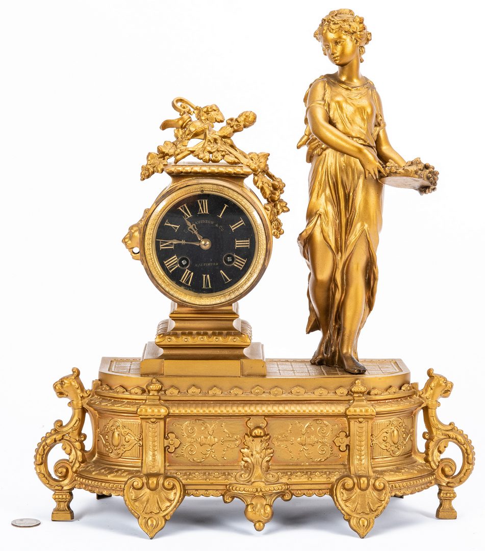Lot 229: French Figural Mantle Clock