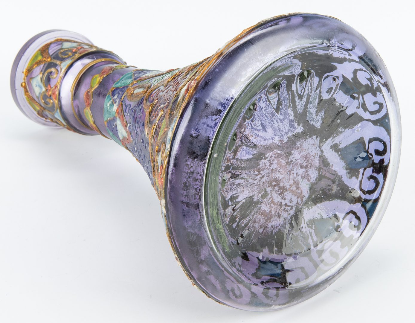 Lot 246: Enameled Moorish Style Art Glass Vase
