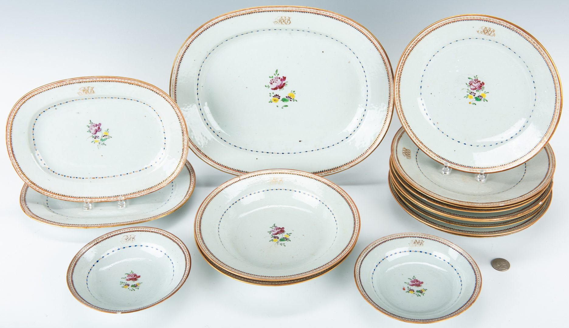 Lot 250: Boyd/Coleman Family Chinese Export Partial Dinner Set