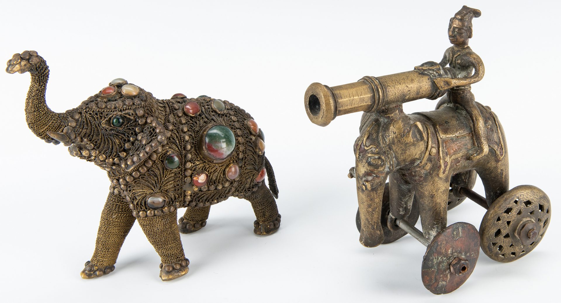 Lot 25: 3 Asian Elephant Figurals, inc. Bronze