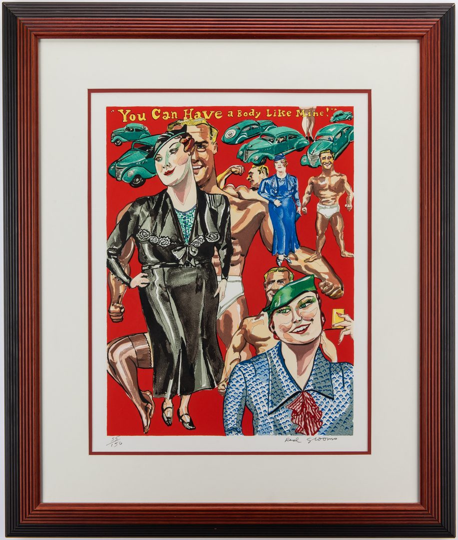 Lot 271: Red Grooms signed print, "You Can Have A Body Like Mine"