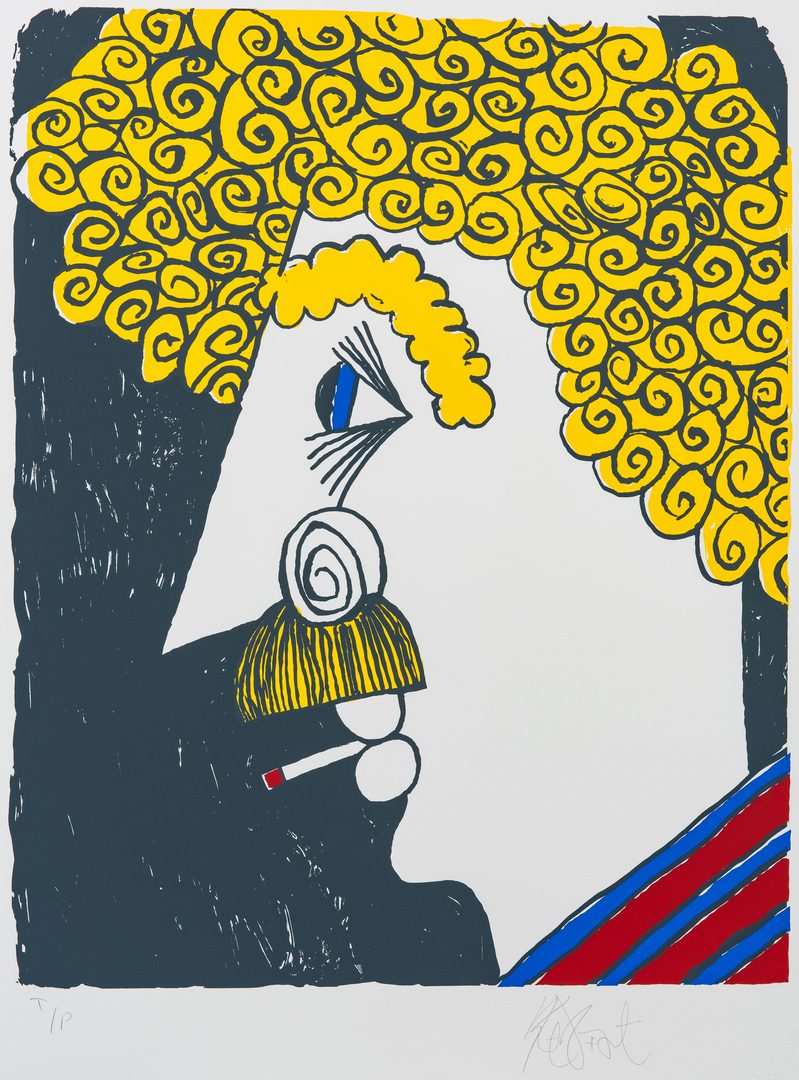 Lot 274: K. Vonnegut Self Portrait Print, t/p