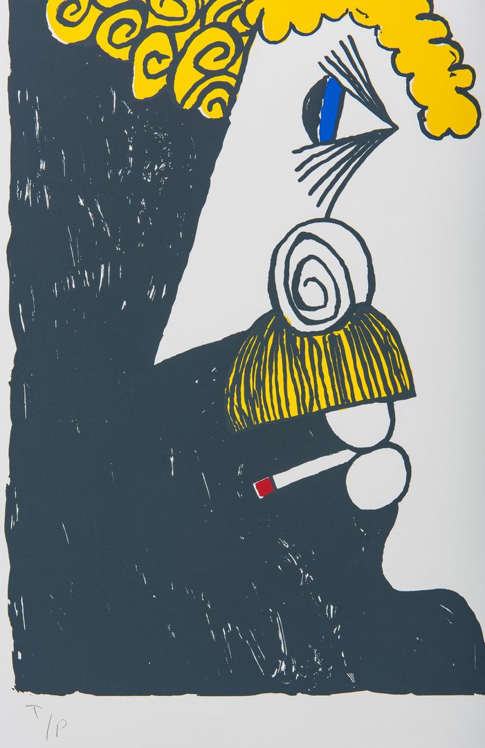 Lot 274: K. Vonnegut Self Portrait Print, t/p