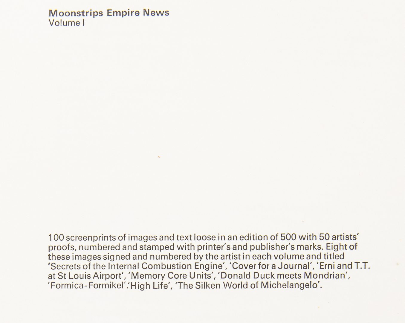 Lot 277: Edouardo Paolozzi "Moonstrips Empire News Vol. I" Portfolio, 1967