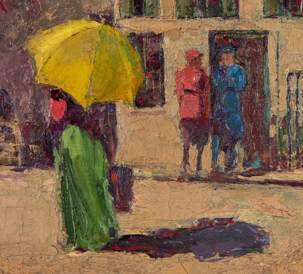 Lot 287: Arthur Emil Regnas Oil on Canvas Street Scene