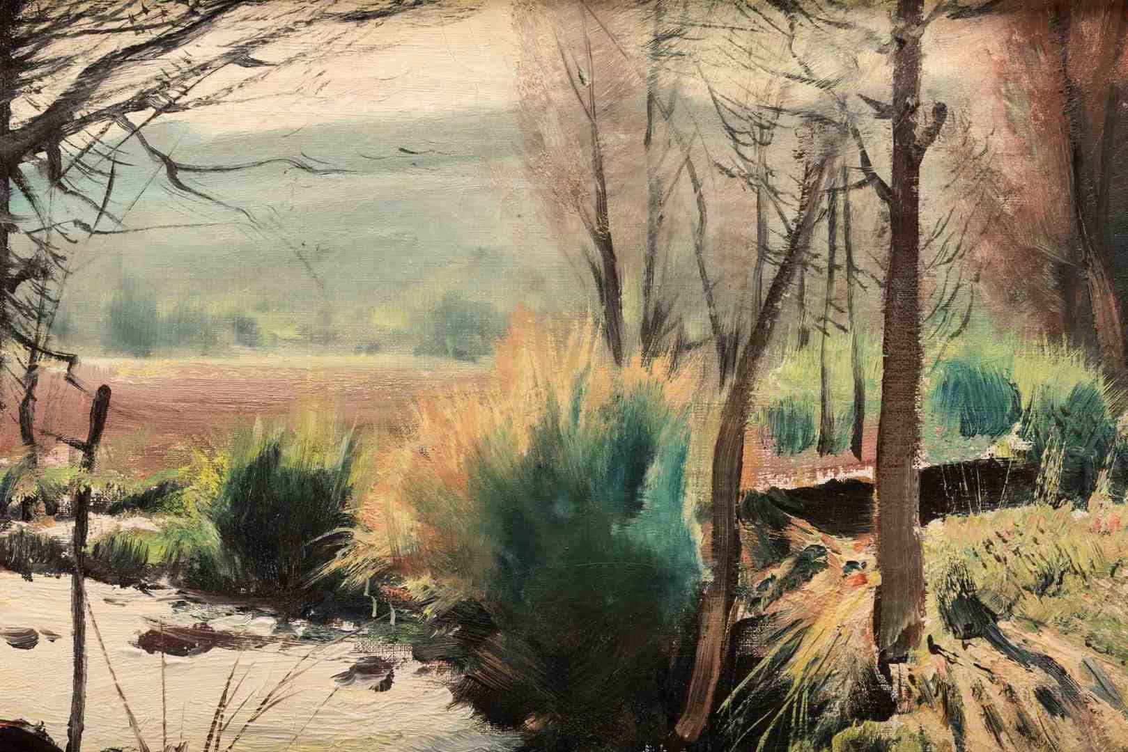 Lot 290: Paul Lauritz, O/C, Landscape with Creek