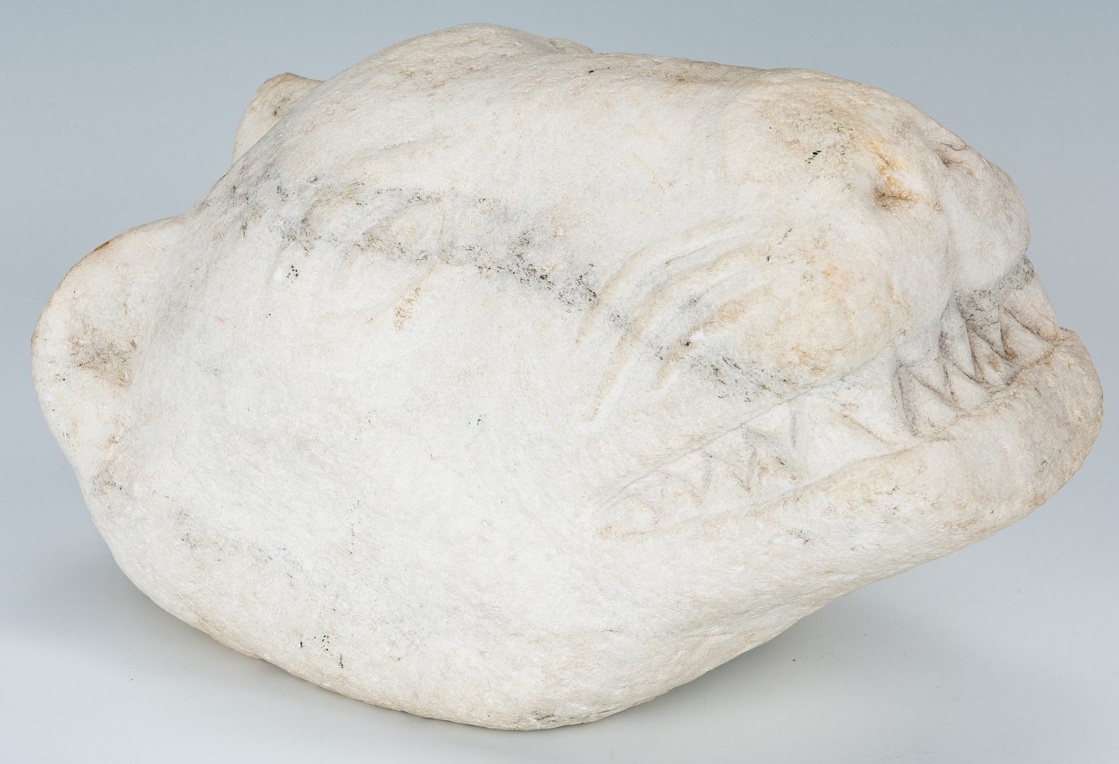 Lot 312: Tim Lewis Limestone Lion Head Carving