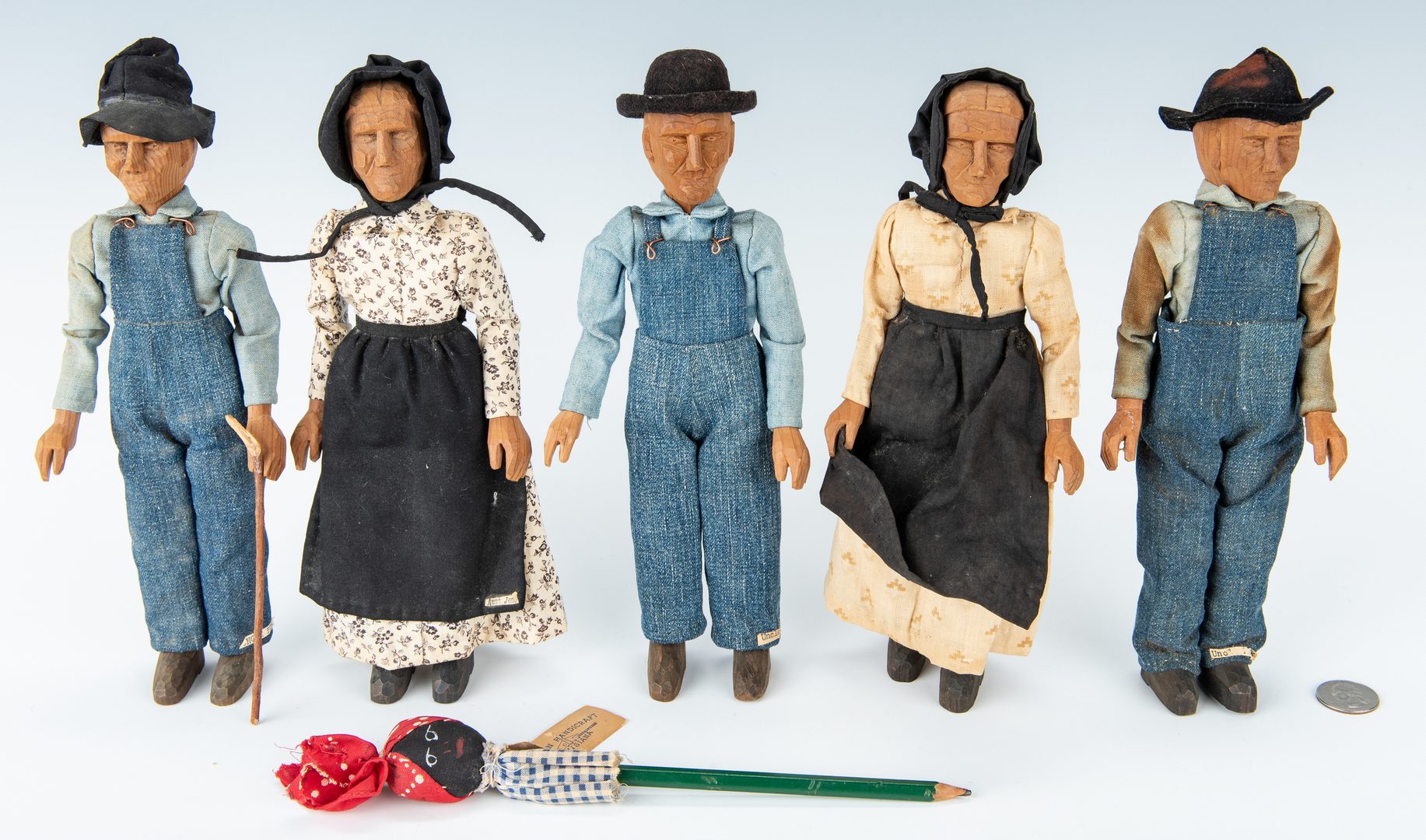 Lot 318: 6 Southern Folk Art Dolls: TN Polly Page and Acadian