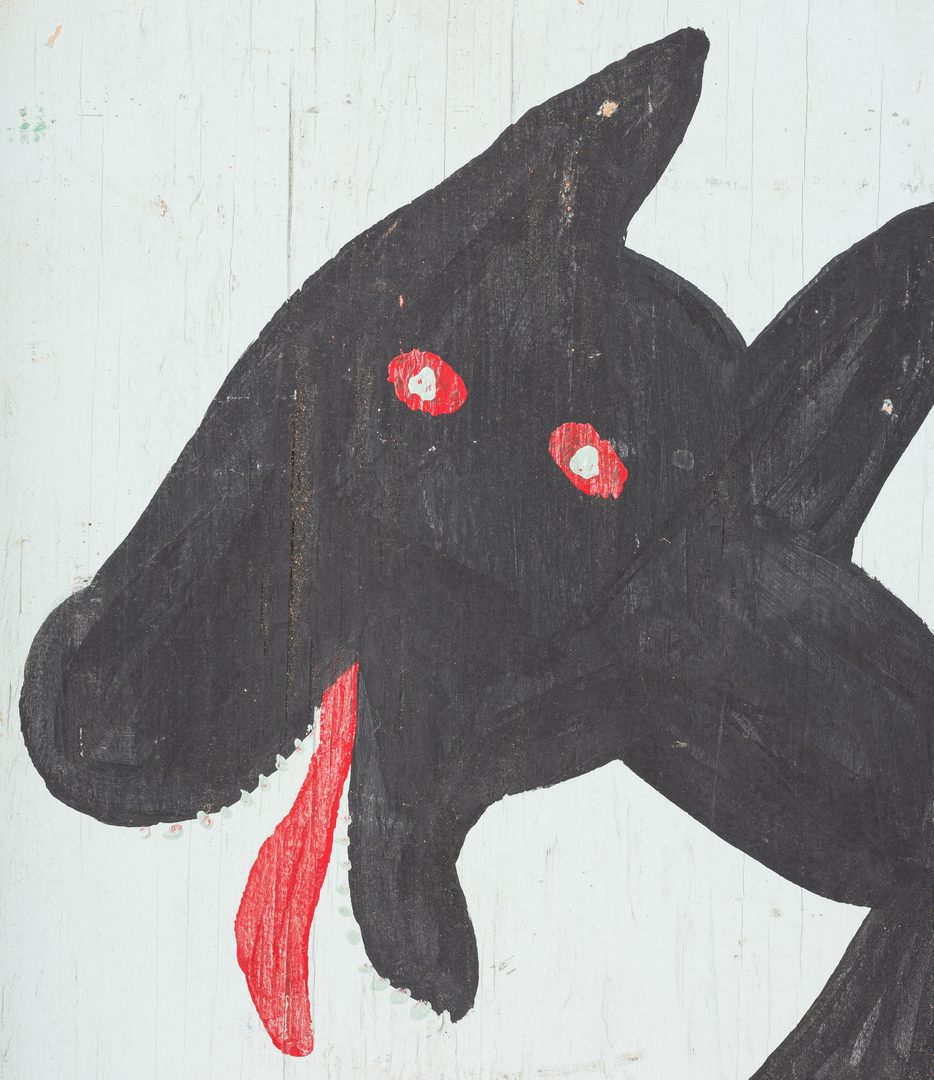 Lot 321: Mose Tolliver Folk Art Dog Painting