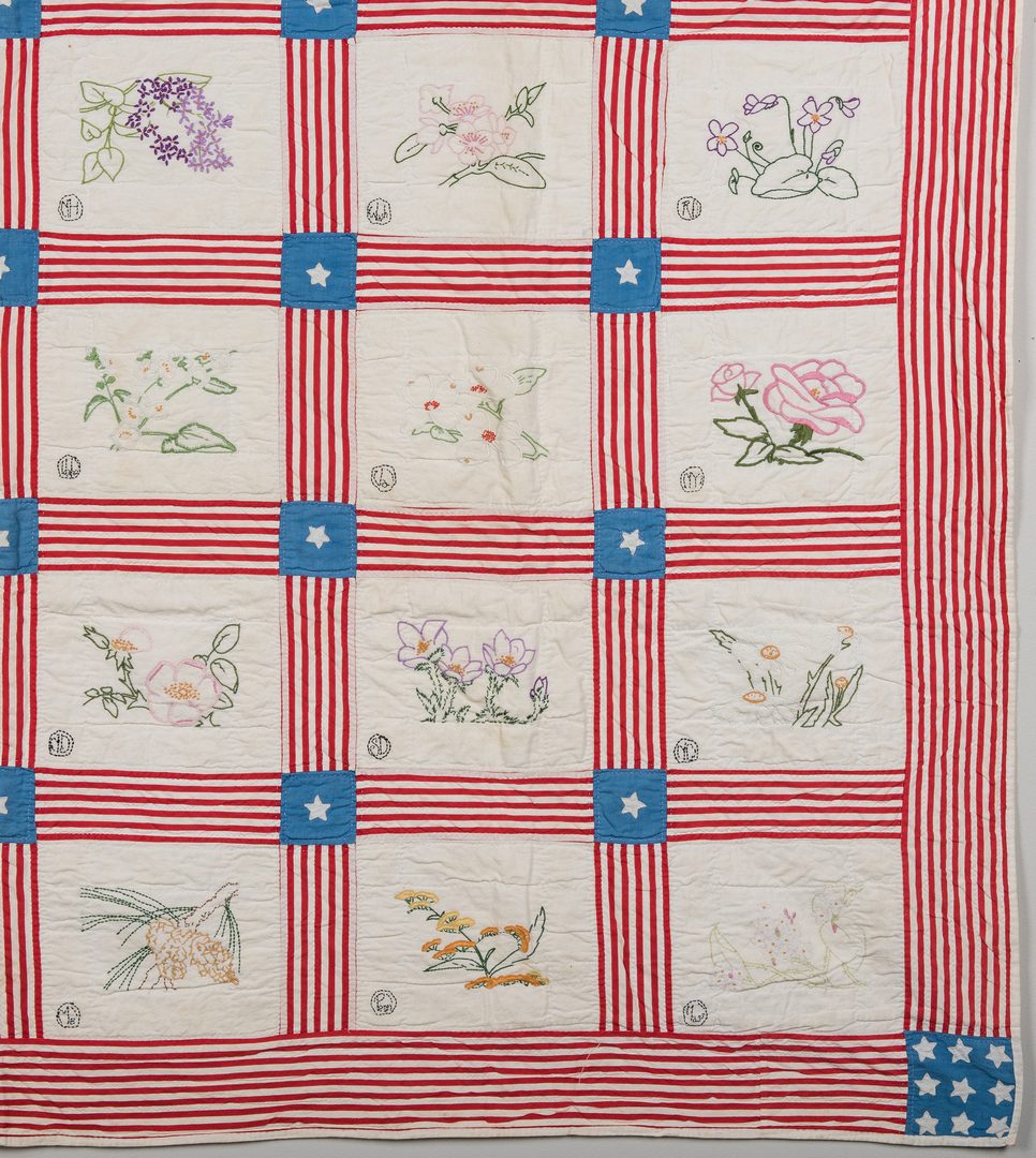 Lot 338: Southern Patriotic Quilt, early 20th c.