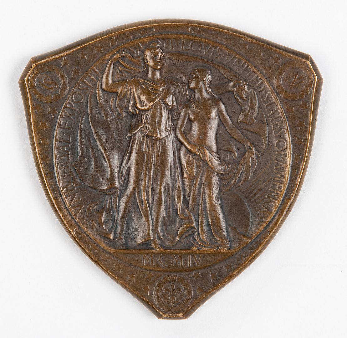 Lot 356: Centennial Exhibition Poster & World's Fair Medal, 2 items