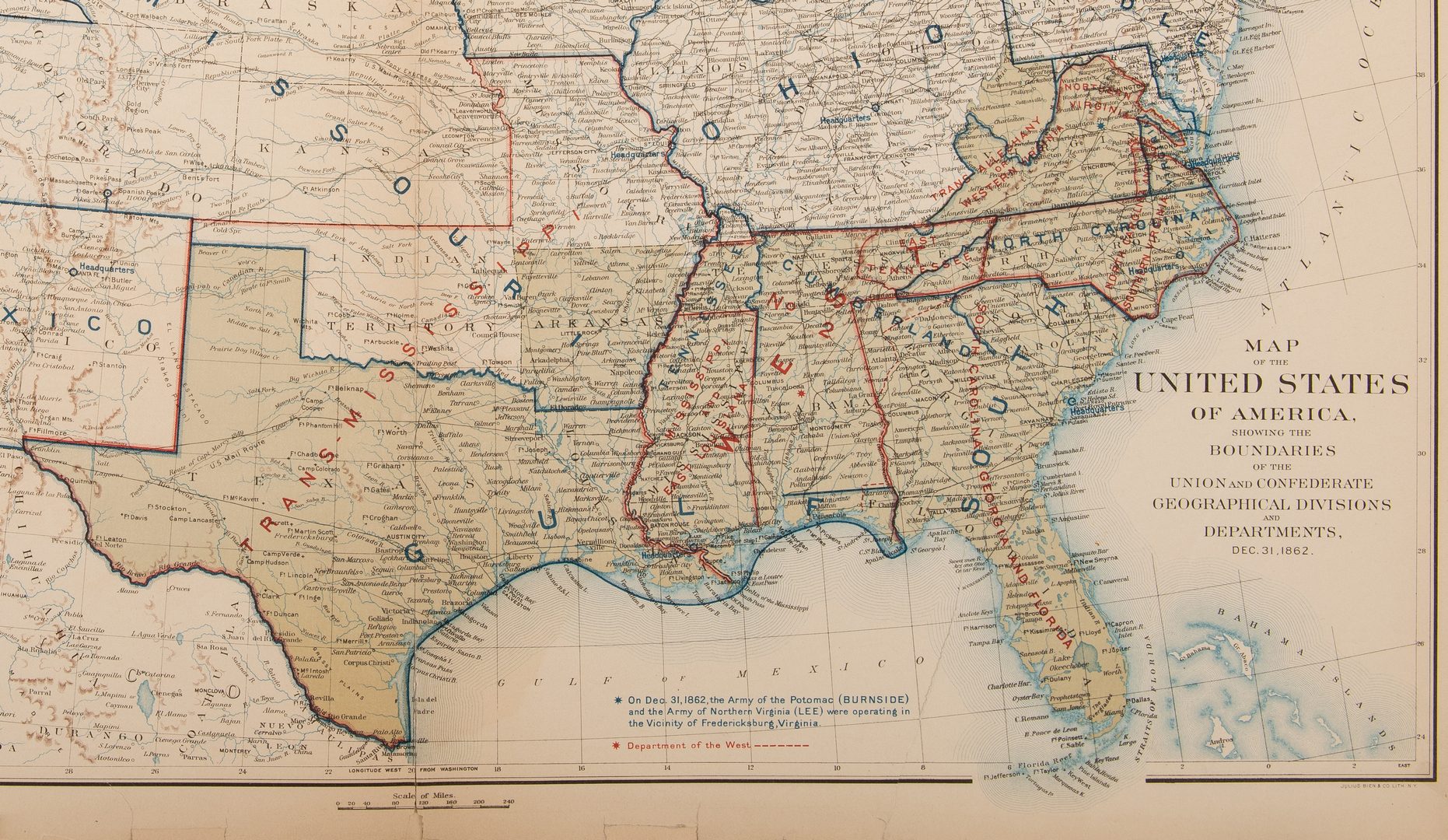 Lot 380: Bien (Partial) Civil War Atlas: Maps and Framed Prints, 28 items