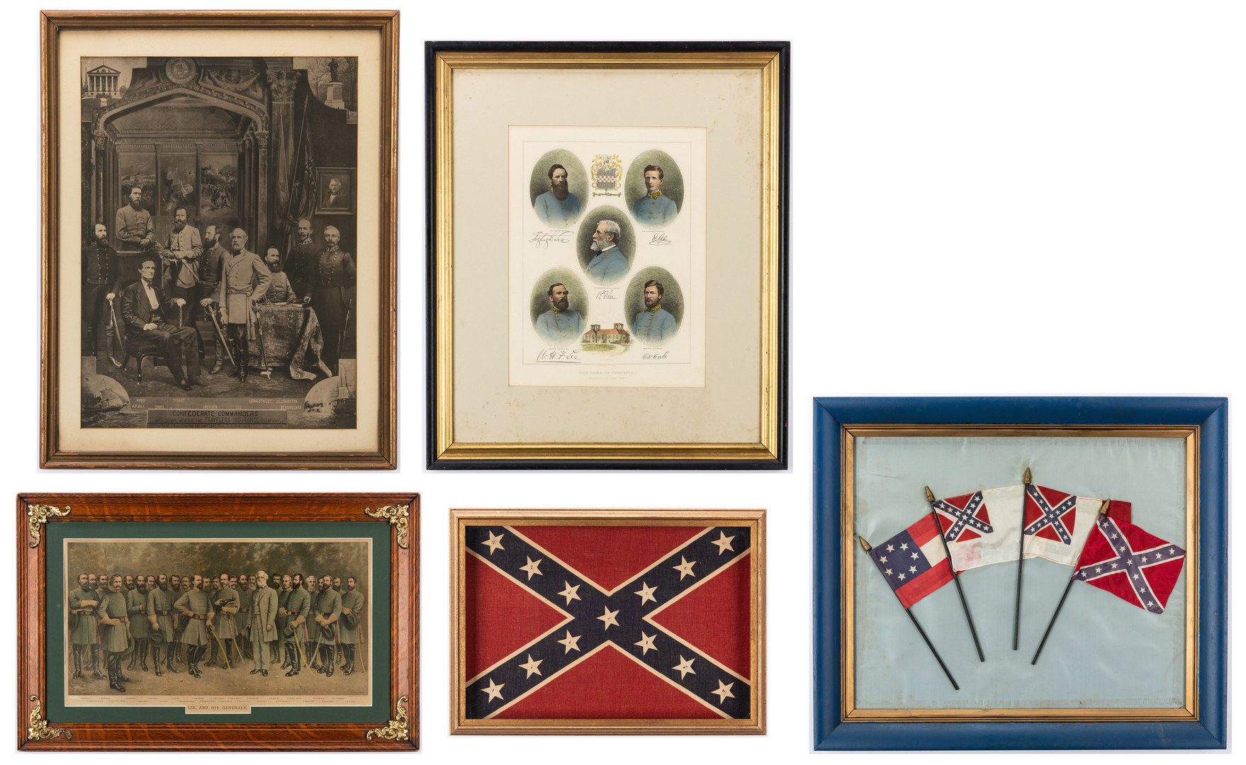 Lot 383: 5 Confederate Items including Flags