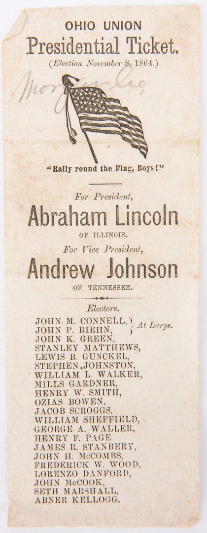 Lot 384: 4 1864 Presidential Ballots, inc. Lincoln