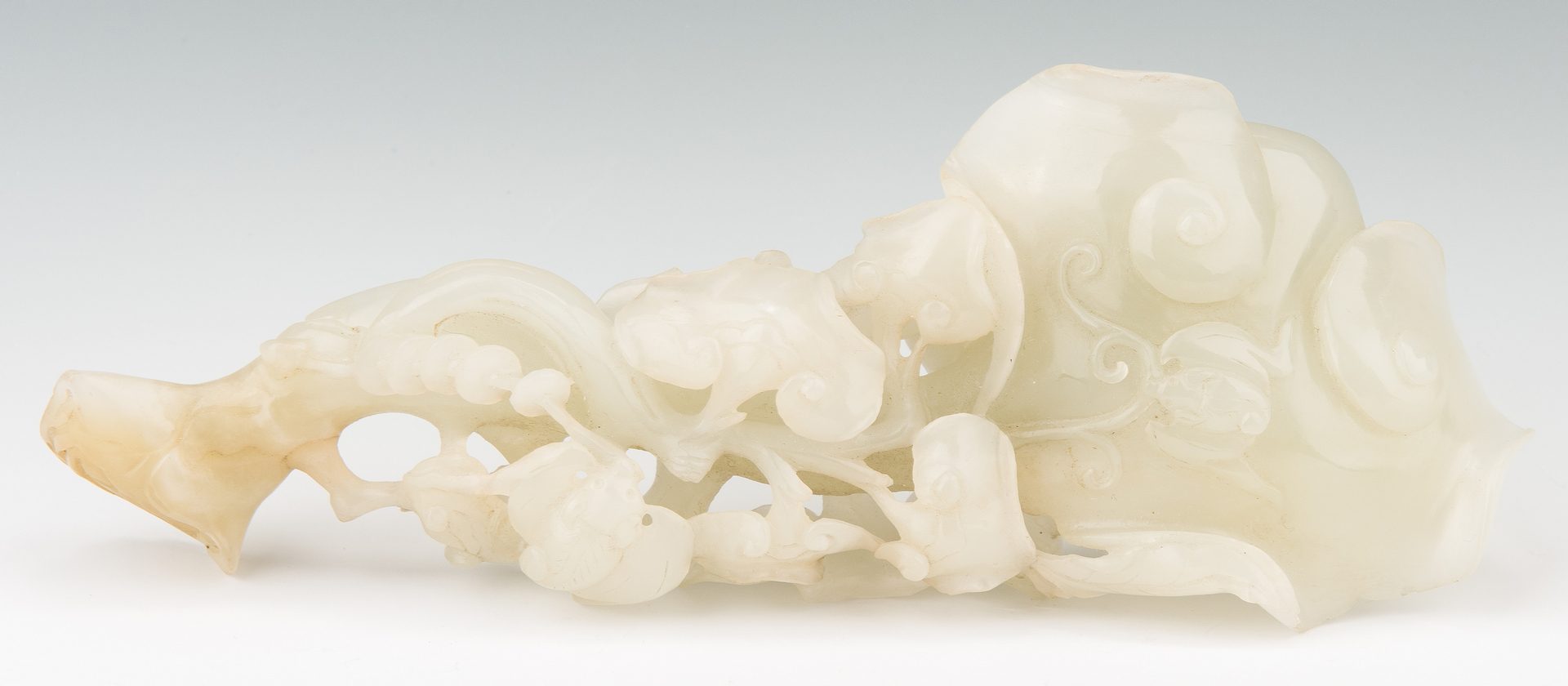Lot 3: Chinese White Jade Sculpture w/ Stand
