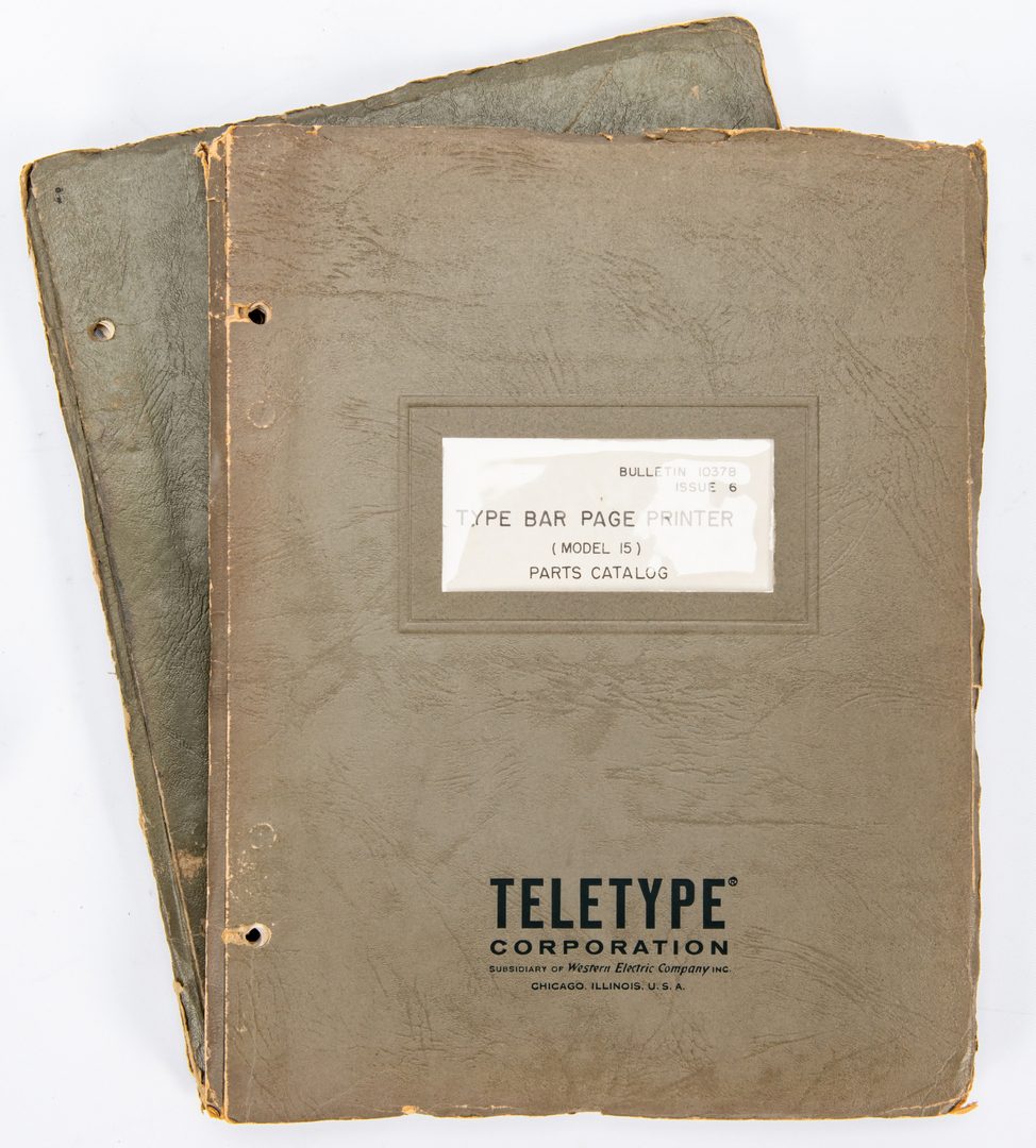 Lot 416: Western Union Telegraph Call Box w/ Sign and Assorted Papers & Books, inc. "Teletype"