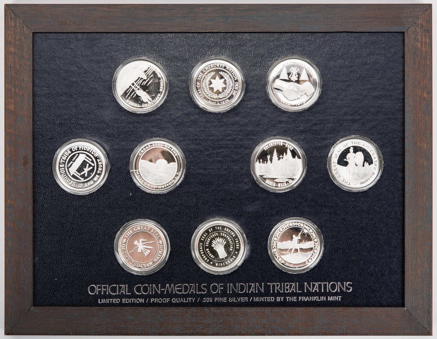 Lot 434: 20 Silver Coins-Medals of Indian Nations, 2 boxes