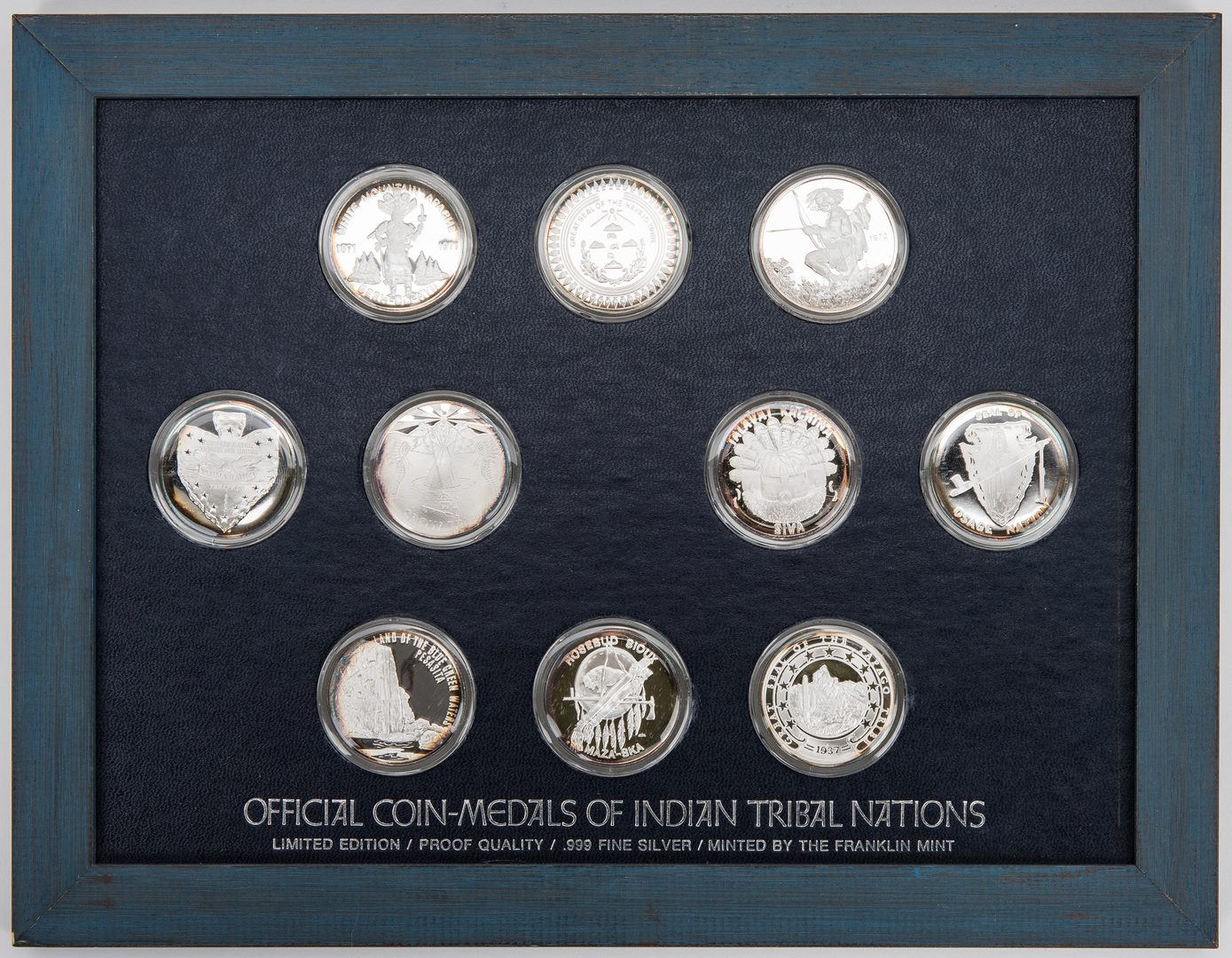 Lot 434: 20 Silver Coins-Medals of Indian Nations, 2 boxes