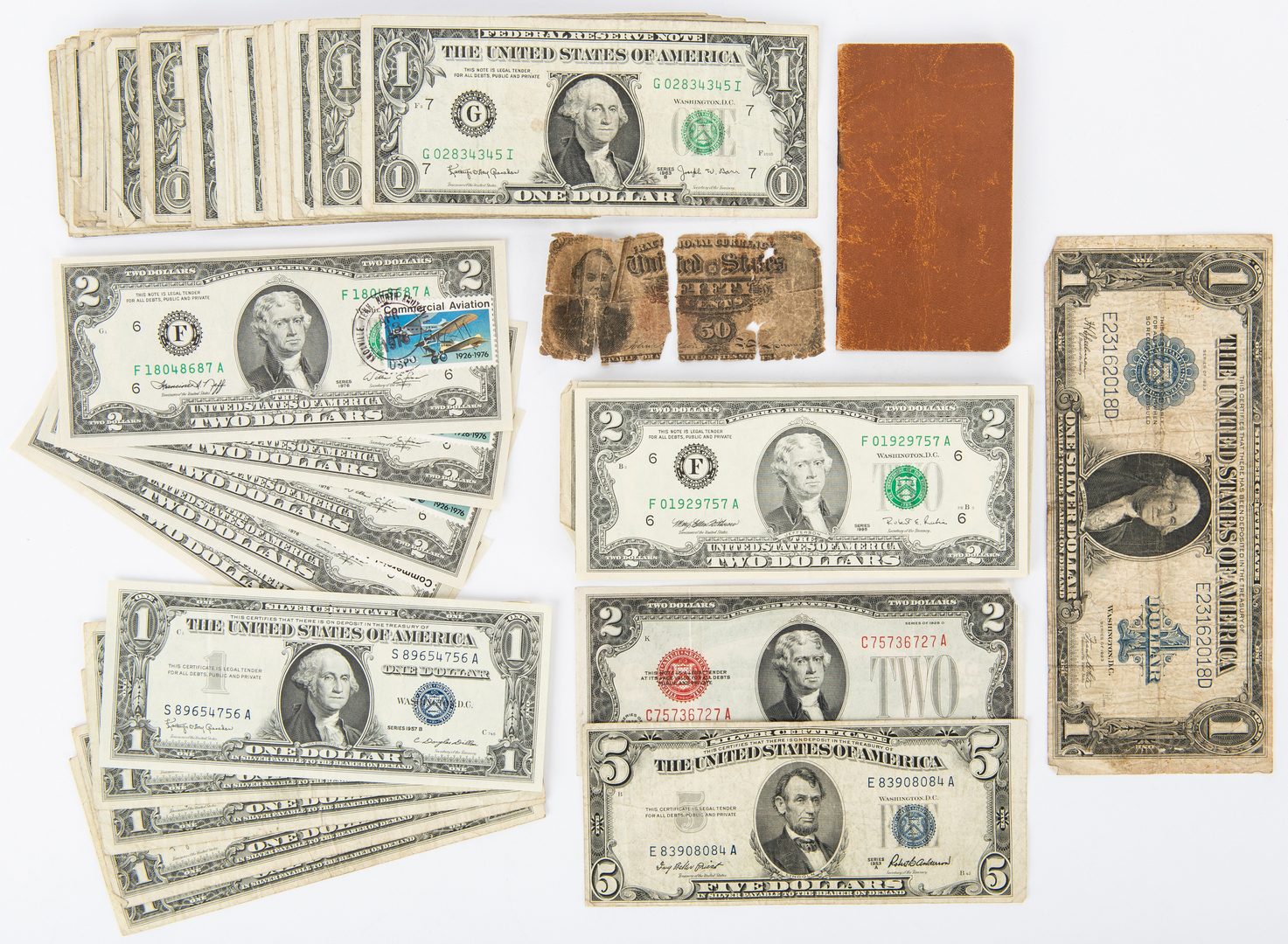 Lot 438: 103 Assorted United States Currency Bills