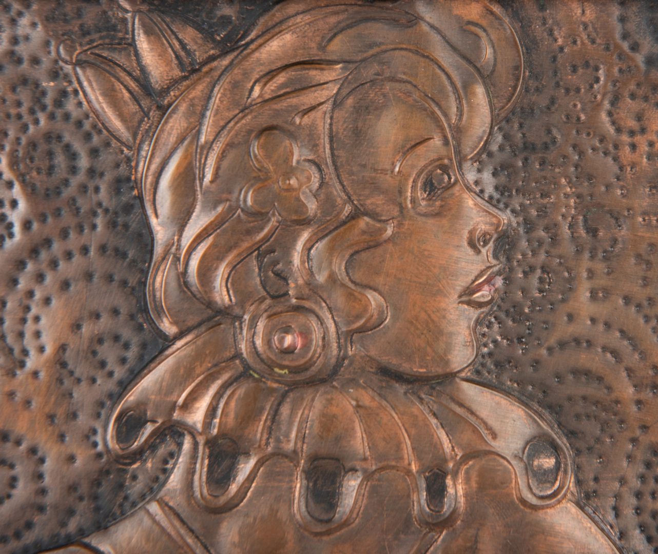 Lot 55: Gregory Ridley Copper Plaque, Young Woman