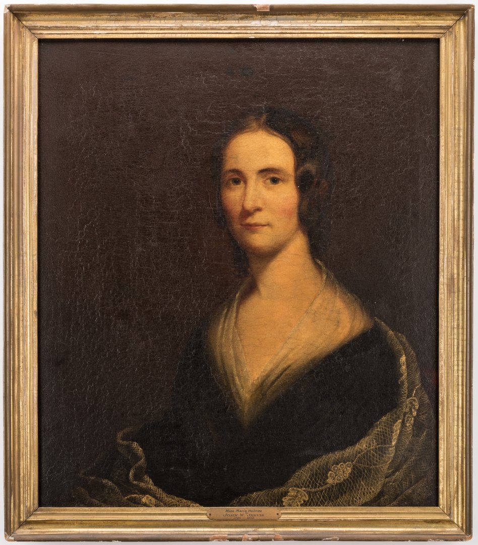 Lot 57: Attr. J. W. Jarvis, Portrait of Maria Holmes