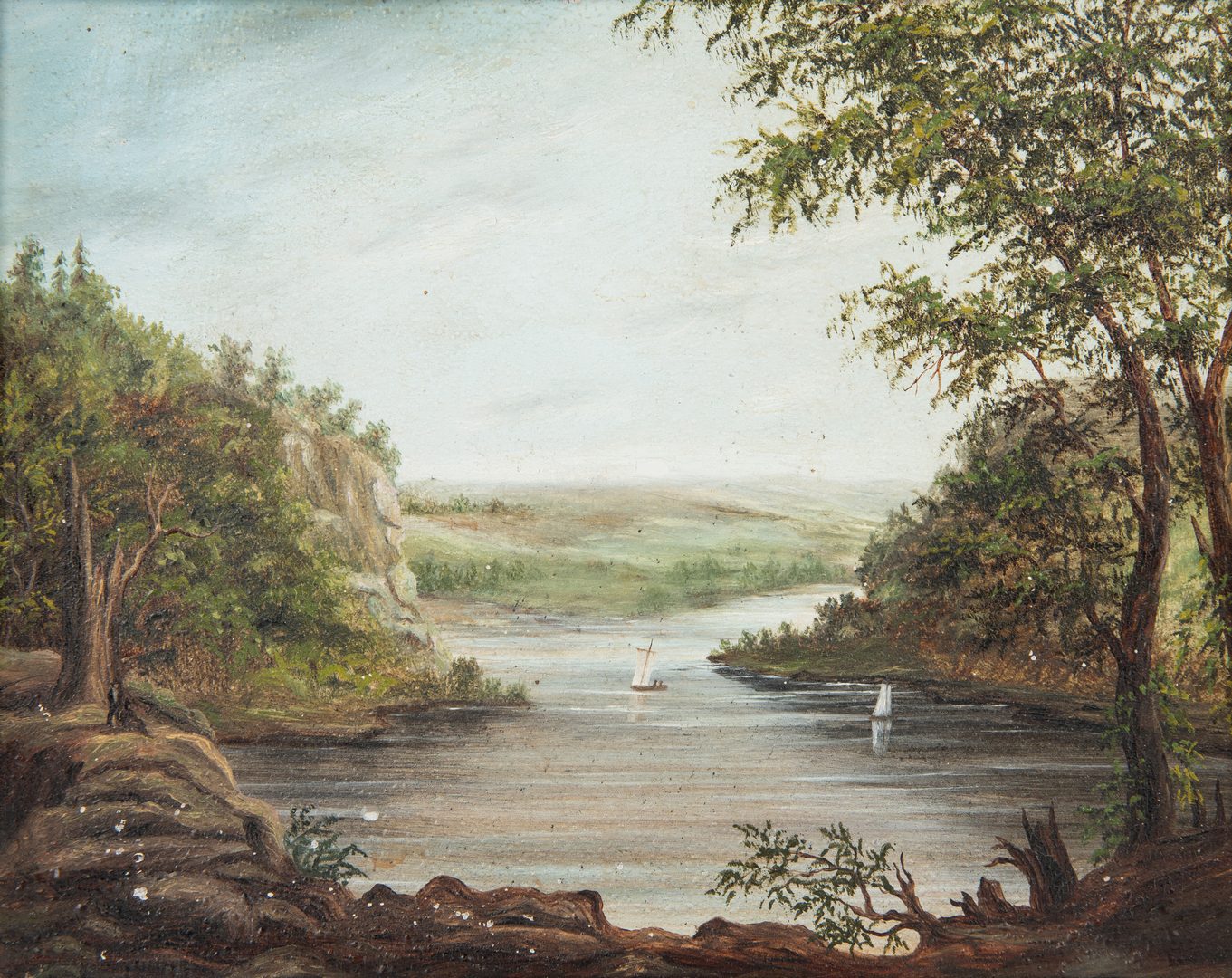 Lot 59: 3 Small Hudson River Style Paintings