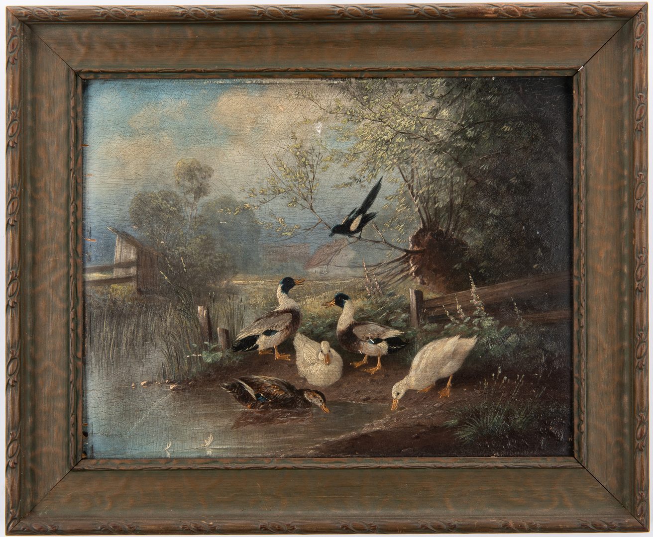 Lot 62: Otto Scheuerer Oil Painting of Ducks