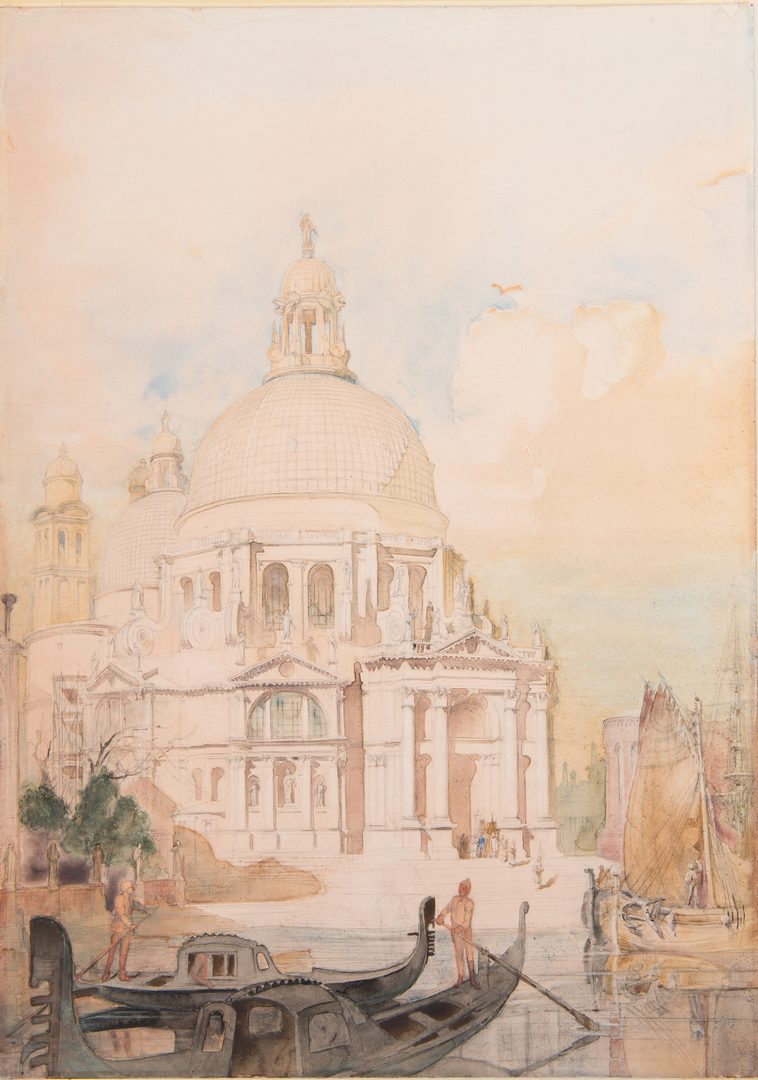 Lot 65: Alfred Conrade Venetian Scene Watercolor