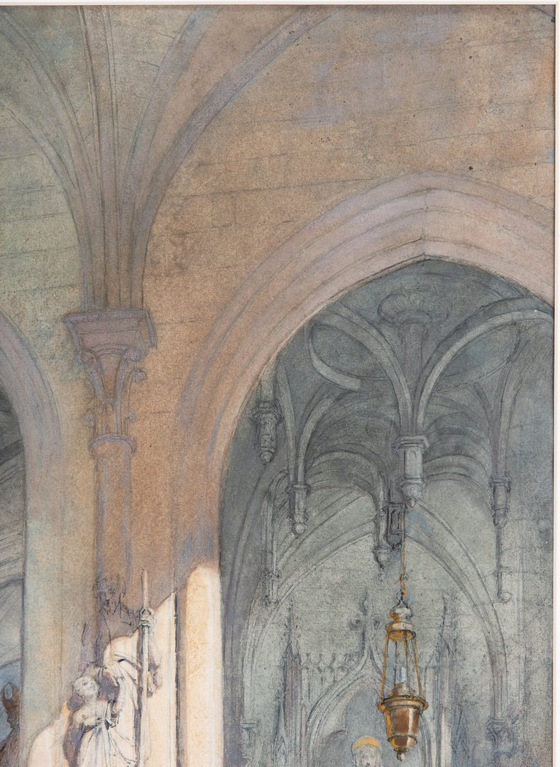 Lot 66: Alfred Conrade Cathedral Scene Watercolor