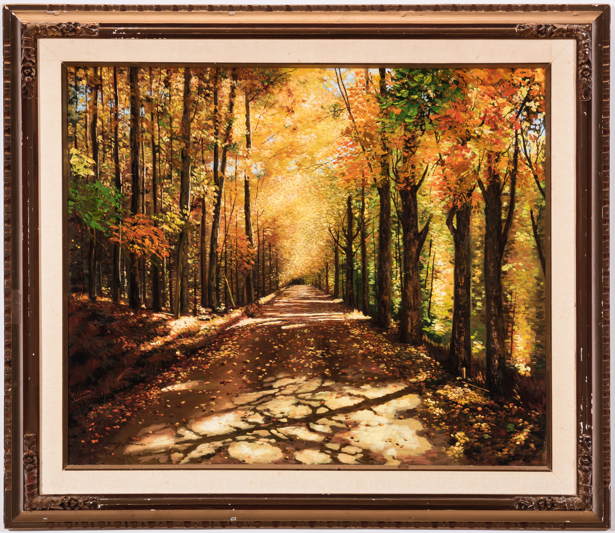 Lot 72: American School Fall Landscape, Signed | Case Auctions