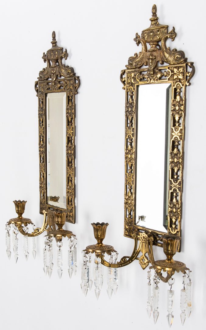 Lot 73: Bradley & Hubbard mirror sconces plus Austrian cabinet plate