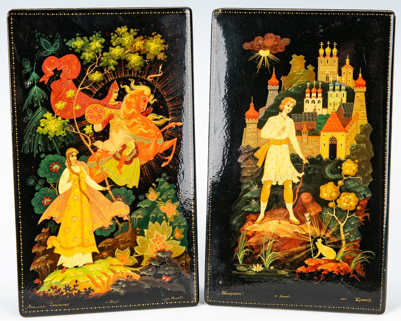 Lot 75: 5 Palekh School Russian Lacquer Boxes
