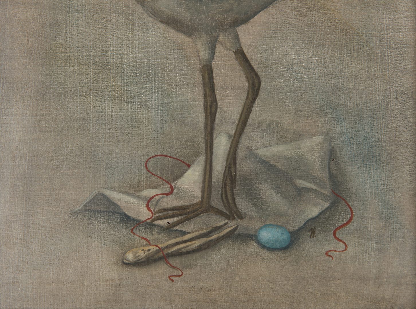 Lot 106: Werner Wildner Painting, Bird and Egg