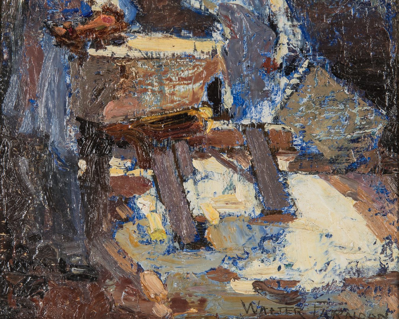 Lot 117: Walter Farndon, O/B, "Stone Cutters," exhibited