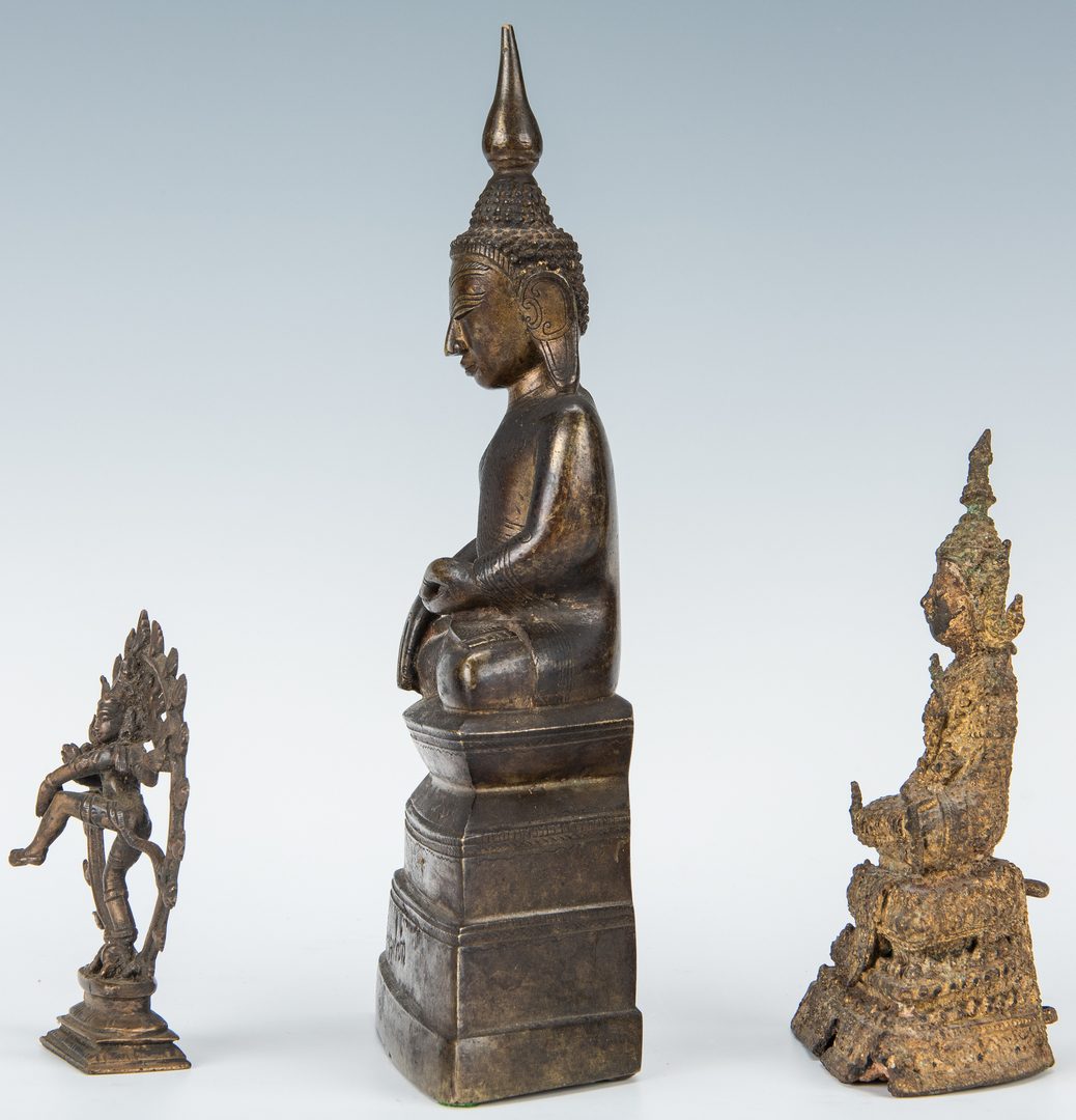 Lot 11: 4 Thai Hindu Bronze & Metal Figures, incl. Buddhas