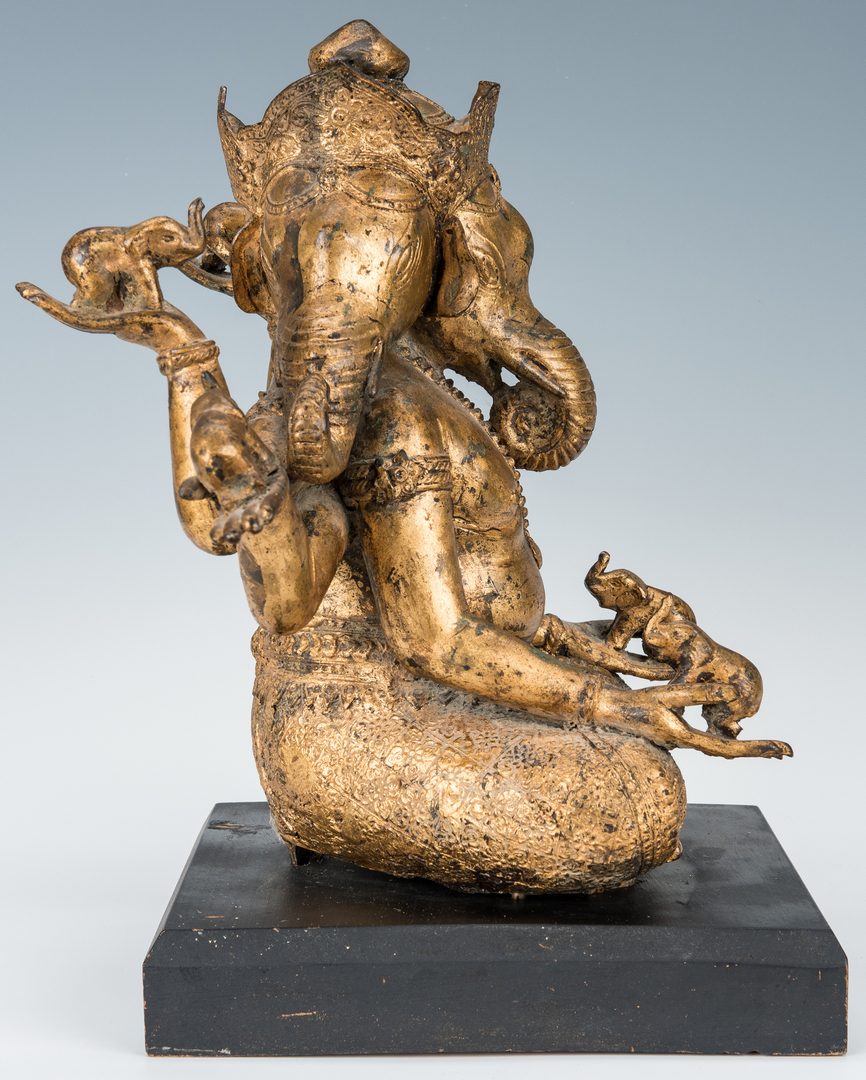 Lot 11: 4 Thai Hindu Bronze & Metal Figures, incl. Buddhas
