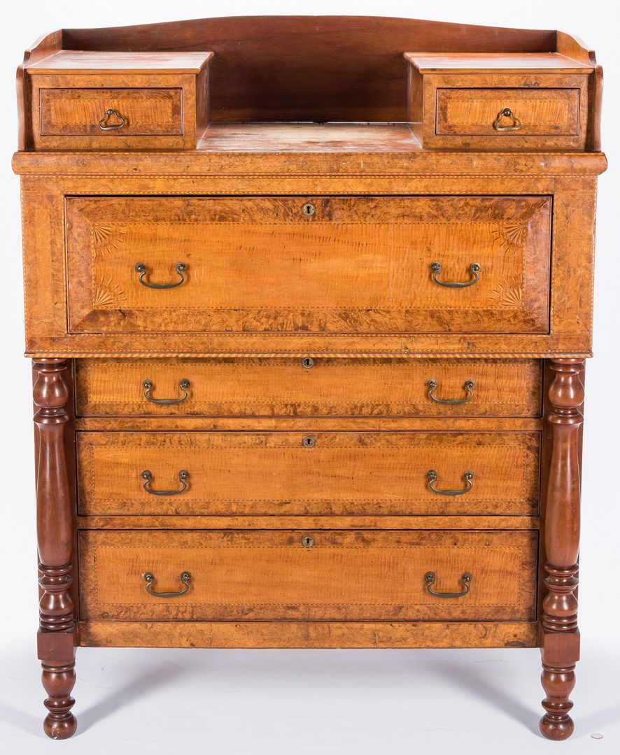 Lot 126: Inlaid Tiger Maple Chest of Drawers