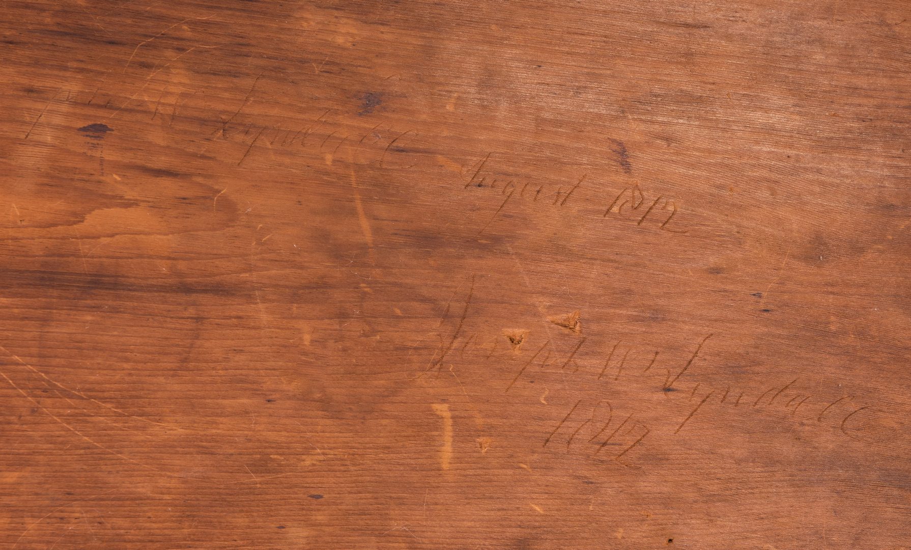 Lot 129: Philadelphia Slant Front Desk, Signed and Dated 1812, Joseph Lyndall