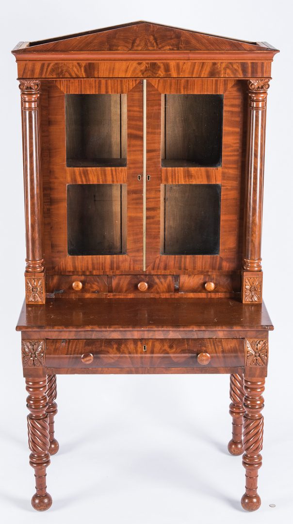 Lot 135: Classical Kentucky Secretary Bookcase