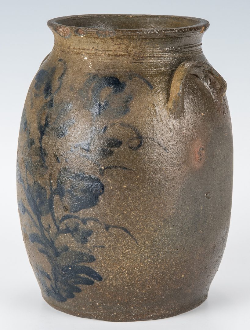 Lot 160: Small Southwest VA Stoneware Jar, Cobalt Decorated, Exhibited