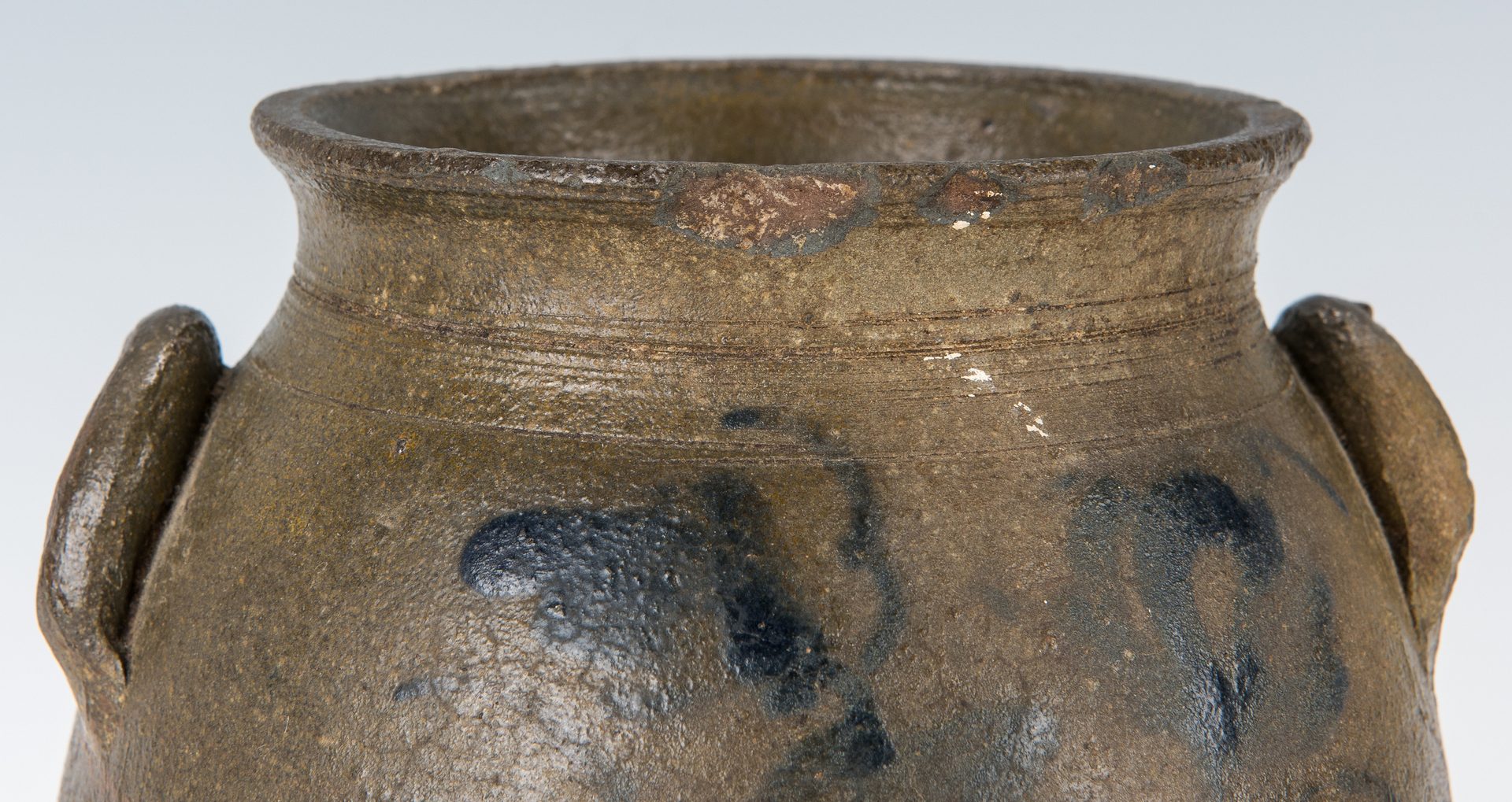 Lot 160: Small Southwest VA Stoneware Jar, Cobalt Decorated, Exhibited